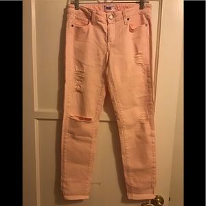 Paige pink distressed jeans 29